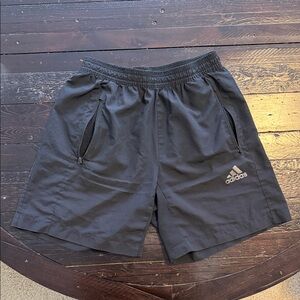 Adidas Men’s Small Black Athletic Running Shorts Zip Pockets Climalite